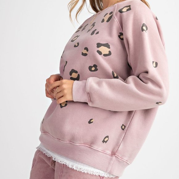 Rose Leopard Print Sweatshirt - Picture 2 of 4